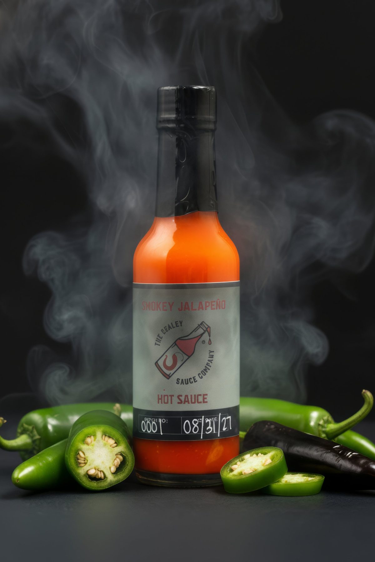 Smokey Jalapeño wrapped in smoke, with sliced jalapeños at its base — photo by Jimmy Warr